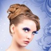 Blue Glitter False Eyelashes Flared Long