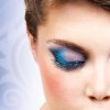 Blue and Black False Eyelashes Metallic