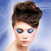 Blue and Black False Eyelashes Metallic