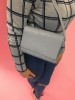 Grey Croc Effect Shoulder Bag