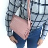 Pink Croc Effect Shoulder Bag