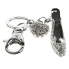 Crystal Heart and Shoe Bag Charm