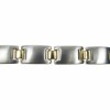 Magnetic Brushed Silver and Gold Alloy Rectangle Link Bracelet
