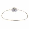 Forget-Me-Not Oval Silver Bangle