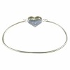 Forget-Me-Not Heart Silver Bangle