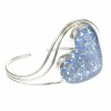 Forget-Me-Not Heart Chunky Silver Bangle