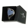 Forget-Me-Not Heart Chunky Silver Bangle