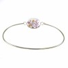 Mixed Flower Oval Silver Bangle