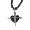 Alchemy Gothic Heart of Darkness Pendant and Black Bead Necklace