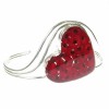 Poppy Heart Chunky Silver Bangle