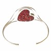 Poppy Heart Chunky Silver Bangle