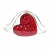 Poppy Heart Chunky Silver Bangle