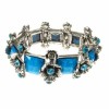 Blue Crystal and Silver Flower Bracelet