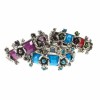 Purple Crystal and Silver Flower Bracelet