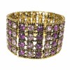 Gold and Purple Crystal Stack Bracelet