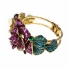 Purple and Gold Flower Cuff