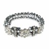 Silver Crystal and Flower Diamante Bracelet