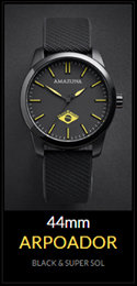 Amazuna Arpoador Watch - Black + Yellow - 44mm