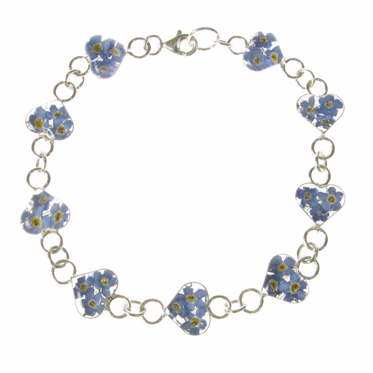 Forget Me Not Heart Silver Bracelet Unistylez