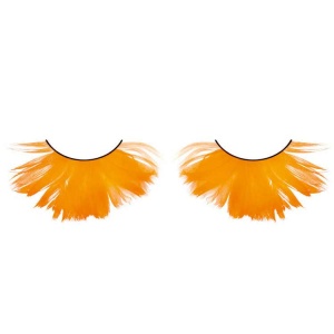 Orange Feather False Eyelashes Full Flared