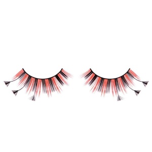 Red and Black False Eyelashes Extra Long Flared