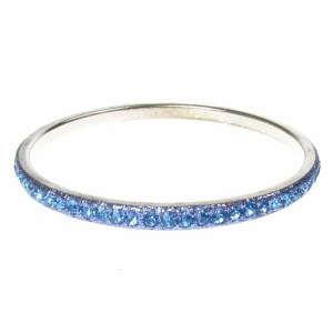 Blue Crystal Bangle - Single Row