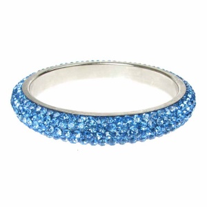 Blue Crystal Bangle - Five Rows