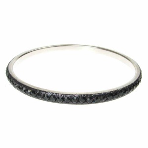 Black Crystal Bangle - Single Row