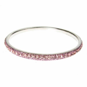 Baby Pink Crystal Bangle - Single Row