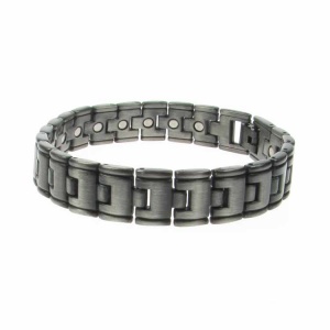 Magnetic Gun Metal Brushed Alloy Bracelet