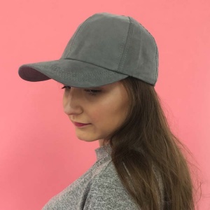 Grey Suede Cap