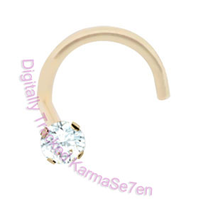 3.5pt Diamond Nose Stud with Gold Stem