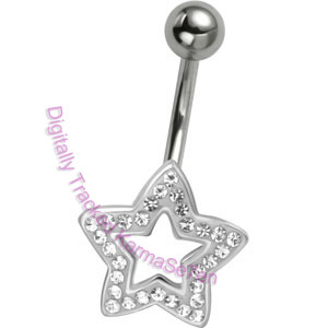 Clear Crystal Star - Belly Bar