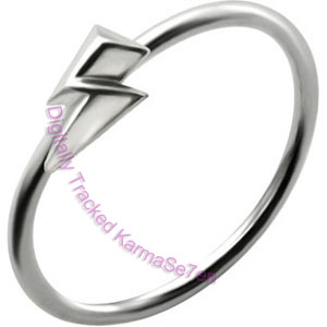 Lightening Bolt - Silver Nose Ring