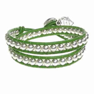 Childrens Light Green Double Row Wrap Bracelet