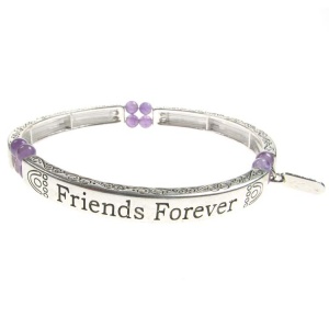 Amethyst Sentiment Bracelet - Friends Forever