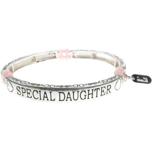 Rose Quartz Sentiment Bracelet - Special Daughter