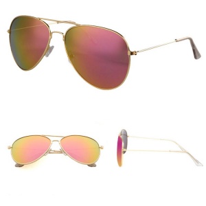 Classic Gold Two Toned Lensed Aviator Sunglasses