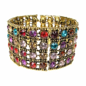 Multi Coloured Crystal Stack Bracelet