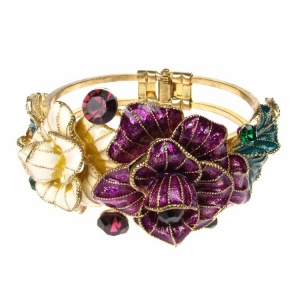 Purple and Gold Flower Cuff