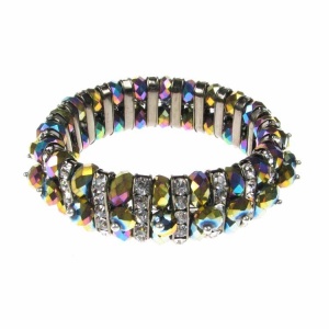 Rainbow Crystal and Diamante Bracelet