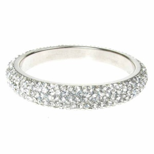 Silver Crystal Bangle - Five Rows