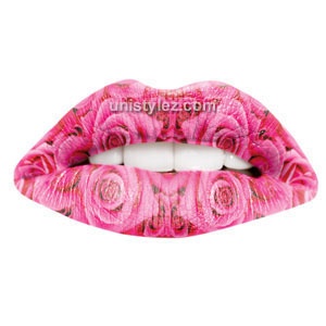 Pink Roses Temporary Lip Tattoos by Passion Lips