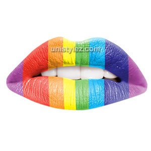 Rainbow Style Temporary Lip Tattoos by Passion Lips