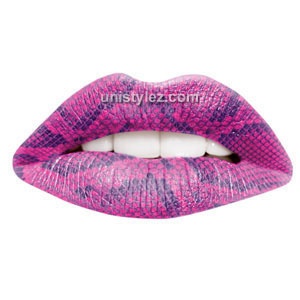 Pink Snake Skin Temporary Lip Tattoos by Passion Lips