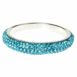 Turquoise Crystal Bangle - Five Rows