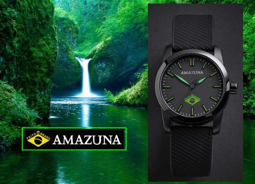 Amazuna Arpoador Watch - Black + Green - 44mm