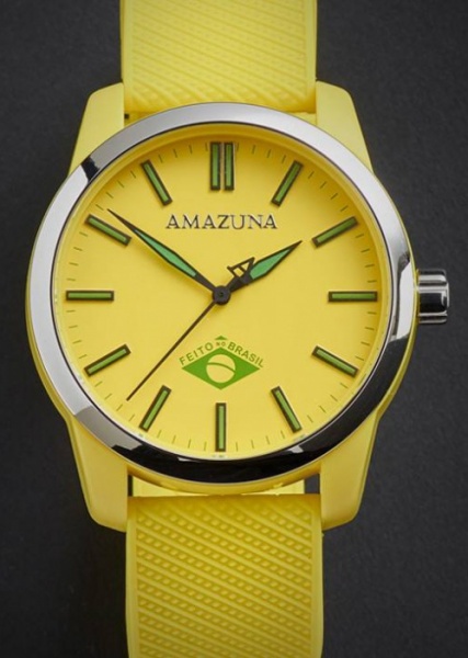 Amazuna Caraiva Watch - Yellow + Green - 44mm