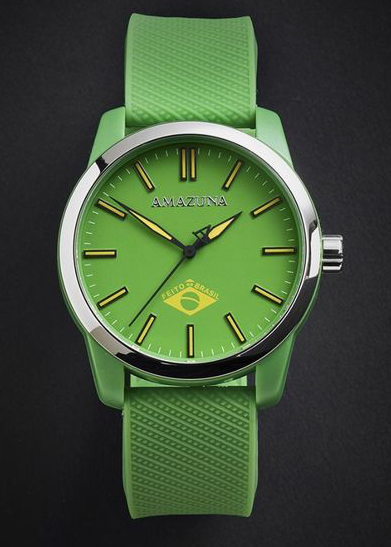 Amazuna Caraiva Watch - Green + Yellow - 44mm