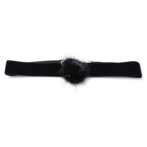 Black Velvet Pom Pom Choker